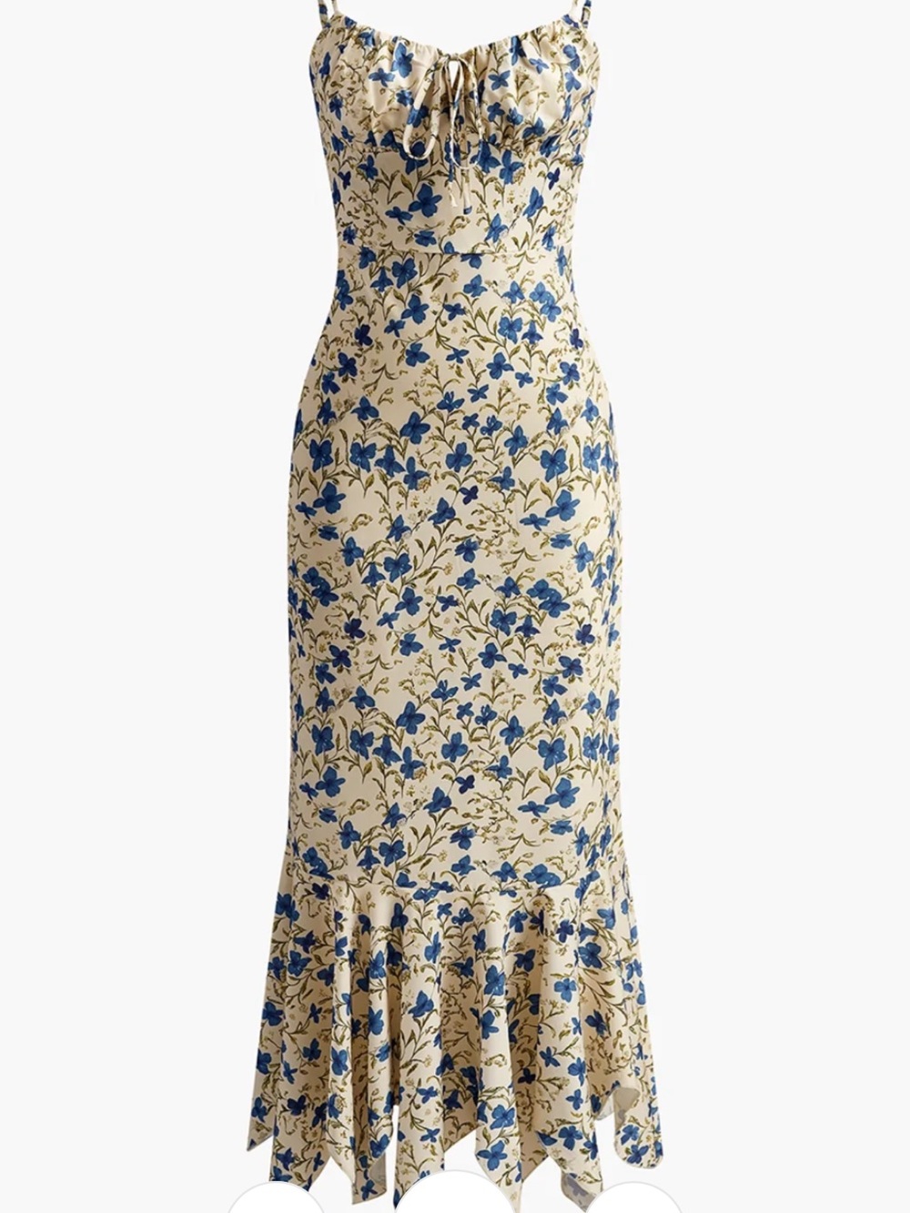 Commense Floral Tie-Front Maxi Dress